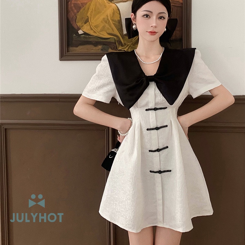 Áo Sơ Mi Mùa Hè Thắt Nơ Phong Cách Pháp Mát Mẻ Dành Cho Nữ