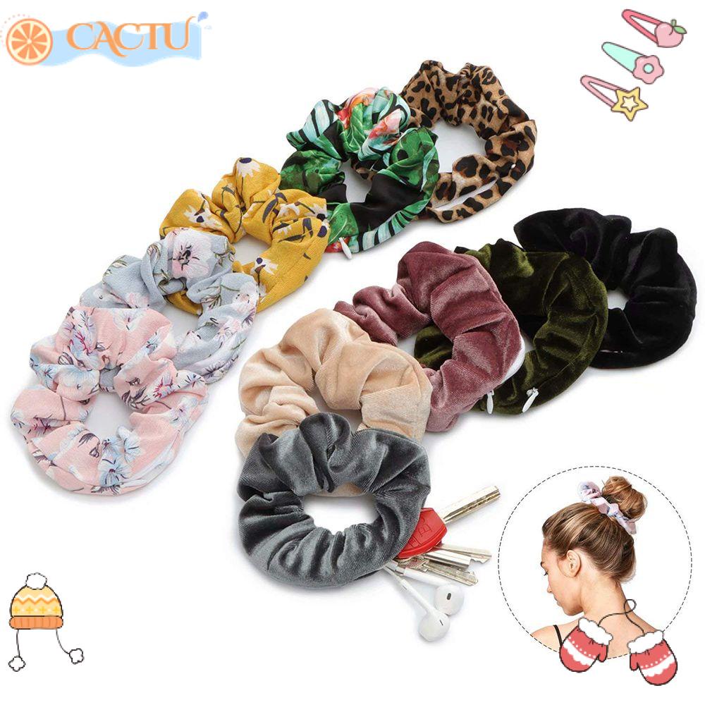 Dây Cột Tóc Co Giãn Bằng Vải Nhung In Họa Tiết Da Báo Thời Trang Cho Nữ