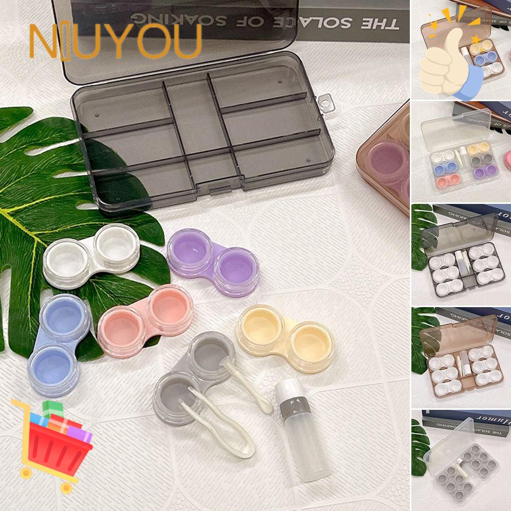 Set 6 Cặp Hộp Đựng Kính Áp Tròng Bằng PP Trong Suốt Nhỏ Gọn Dành Cho Đi Du Lịch