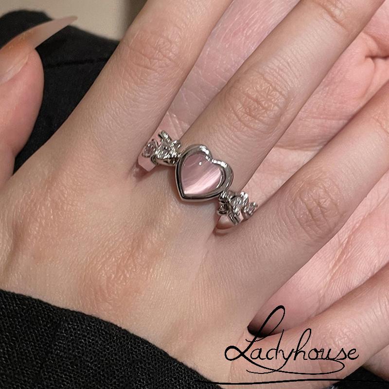 Nhẫn Đính Hôn Đính Đá Hình Trái Tim Thời Trang Dành Cho Nữ