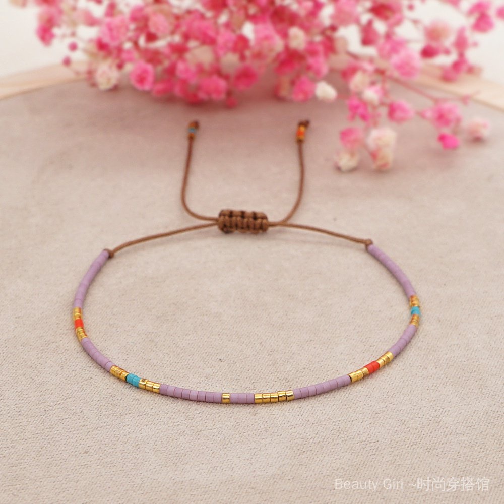 {Summer Hàng Mới Về!}Vòng Đeo Tay Xiaomi Nhiều Lớp Xếp Chồng Hạt Thủy Tinh Phong Cách Bohemian Có Thể Điều Chỉnh Kích Thước