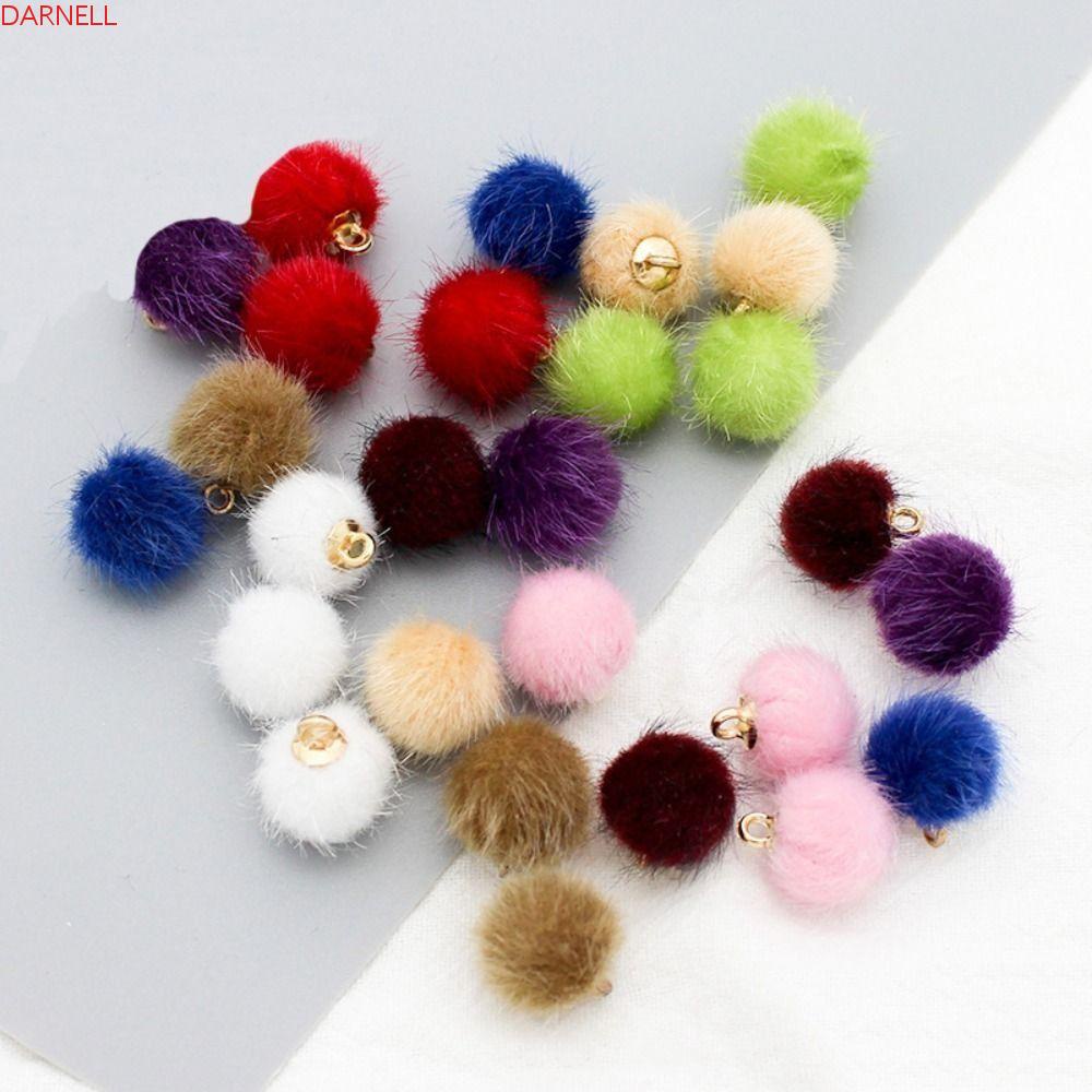 Set 10 Quả Cầu Lông Xù Dễ Thương Dùng Làm Đồ Trang Sức DIY