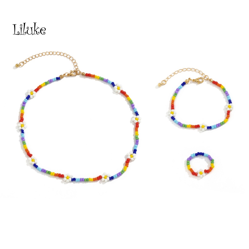 1 Bộ Trang Sức Xỏ Hạt Thủ Công Nhiều Màu Thời Trang