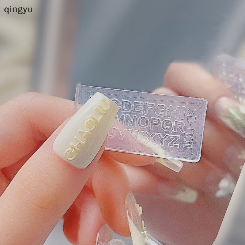 1 Khuôn Trang Trí Móng Tay Bằng Silicone Hình Chữ Cái 3D DIY