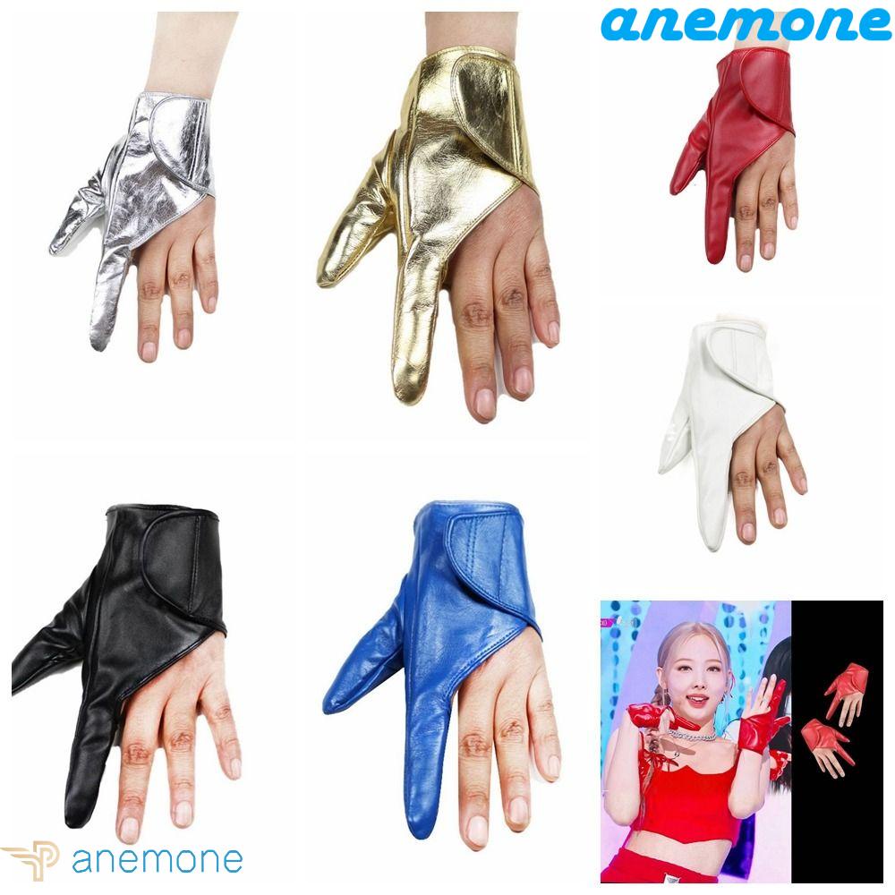 Găng Tay Da PU Hai Ngón Phong Cách Hip Hop Đơn Giản Dành Cho Nữ