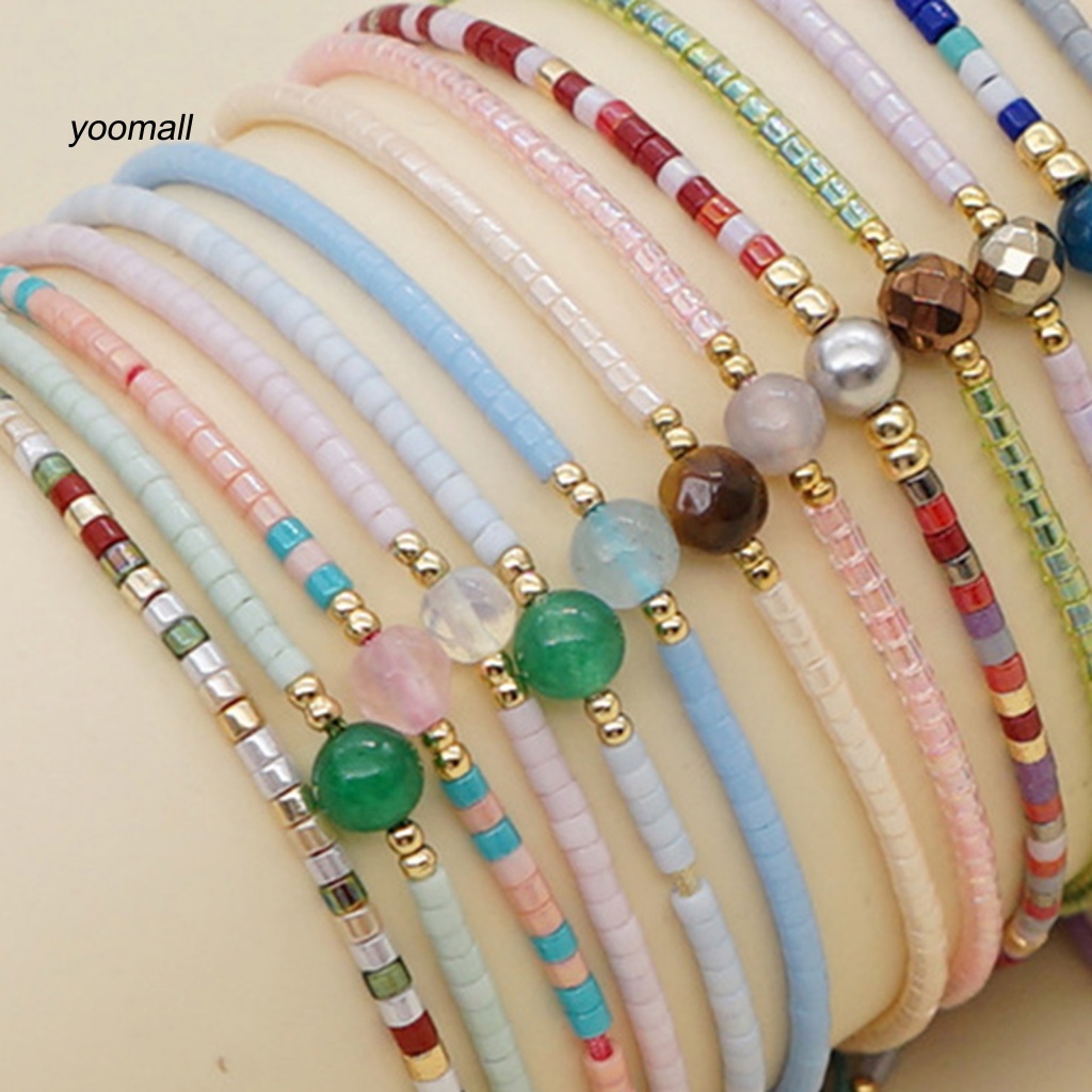 Vòng Đeo Tay Xỏ Hạt Pha Lê Giả Phong Cách Boho Quyến Rũ Cho Nữ