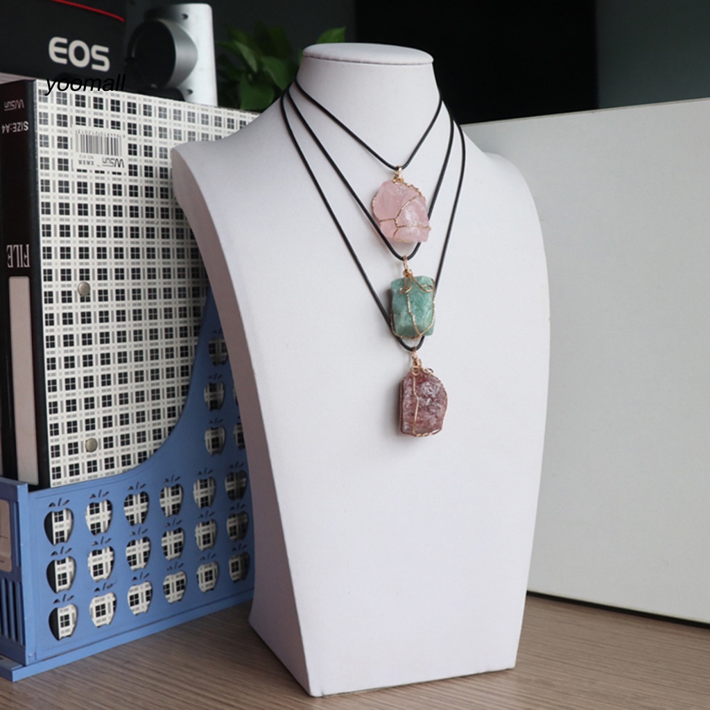 Vòng cổ Mặt Đá Pha Lê Nhân Tạo Màu Sắc Tươi Sáng Dành Cho Nam Và Nữ