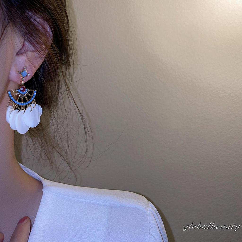 Bông Tai Dáng Dài Hình Tròn Phong Cách Vintage Thanh Lịch Cho Nữ