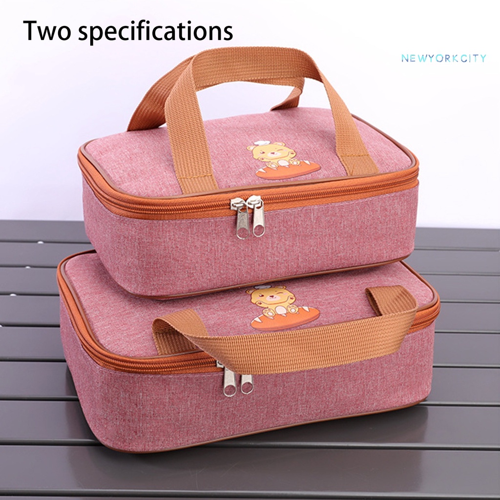 Túi Đựng Hộp Cơm Trưa Giữ Nhiệt Sức Chứa Lớn Hai Tay Cầm Bằng Lá Nhôm