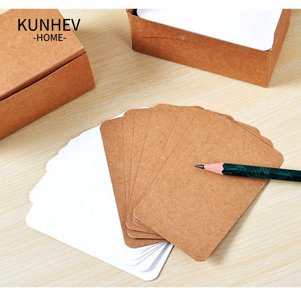 KUNHEV Set 100 Tấm Thẻ Giấy Kraft Trơn Làm Thiệp Mời DIY Đa Ứng Dụng