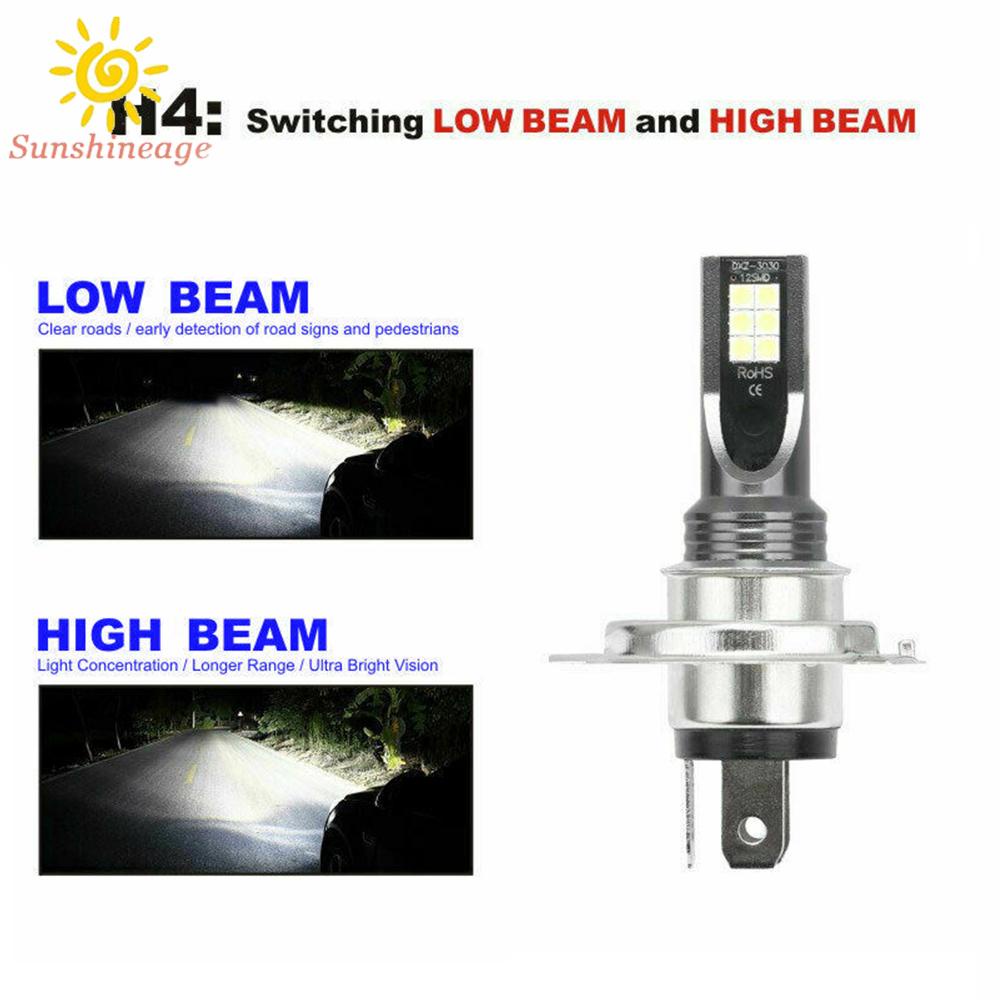 Đèn Pha LED H4 Ánh Sáng Trắng Bằng Nhôm Chống Thấm Nước Tiện Dụng