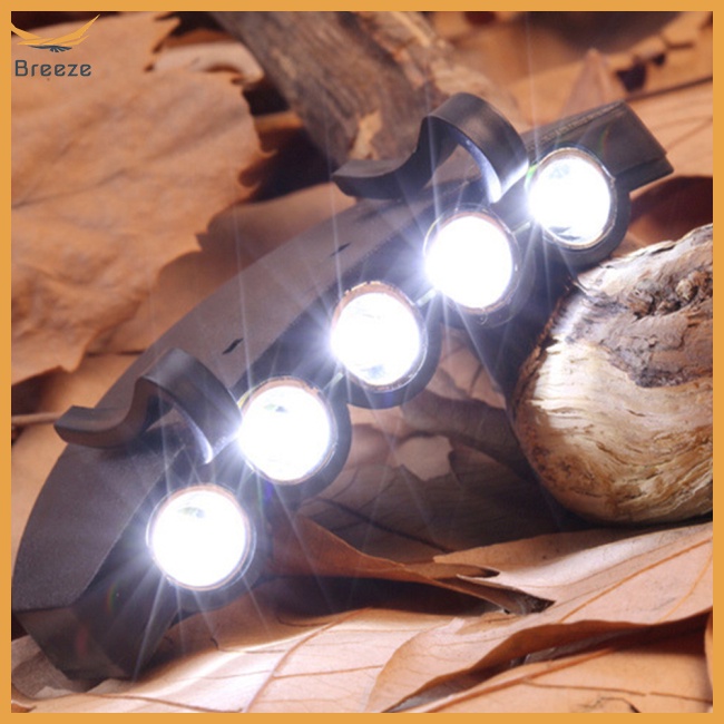 Đèn Pha 5 Bóng Led Kẹp Mũ Lưỡi Trai Kèm Pin Tiện Dụng Cho Hoạt Động Ngoài Trời
