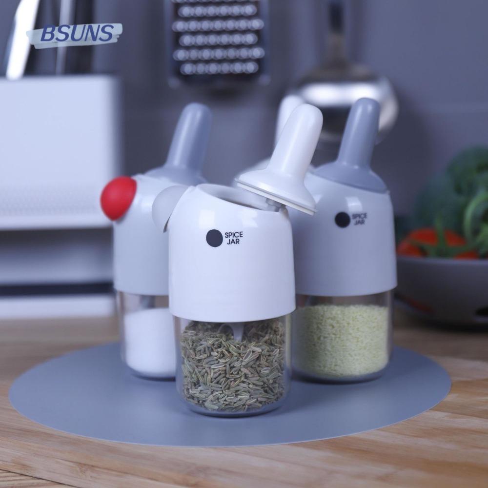 Bình Đựng Gia Vị Có Nắp Và Muỗng Chống Ẩm Tiện Dụng Cho Nhà Bếp