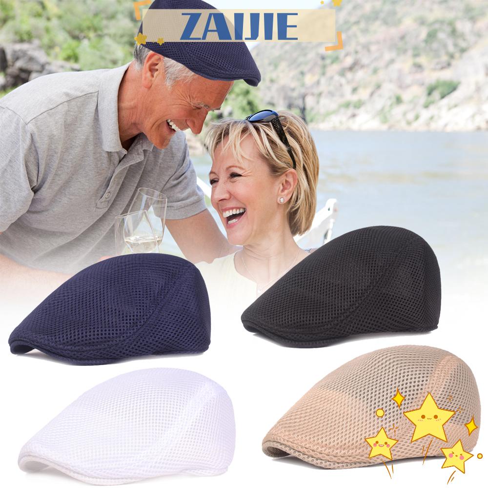 Mũ Beret ZAIJIE24 Dạng Lưới Phẳng Chống Nắng Thời Trang Xuân Hè