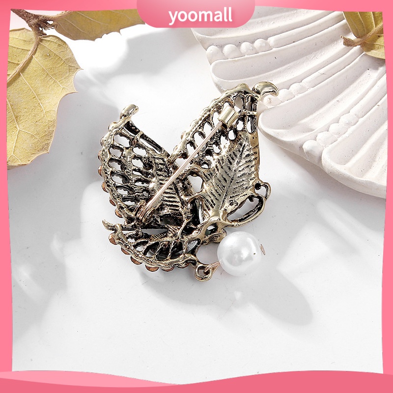 Ghim Cài Áo Hình Bướm Đính Ngọc Trai Nhân Tạo Thời Trang