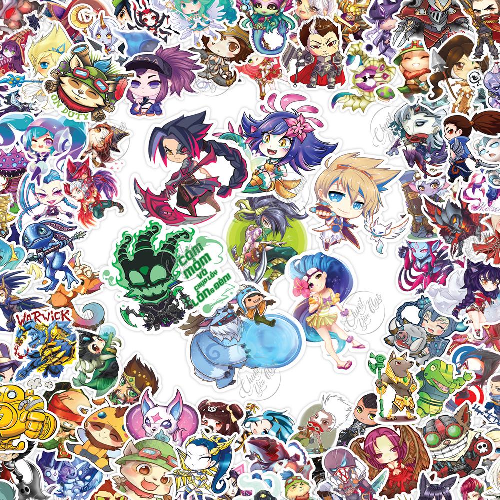 Sticker hình dán Liên Minh Huyền Thoại League Of Legends chibi không trùng
