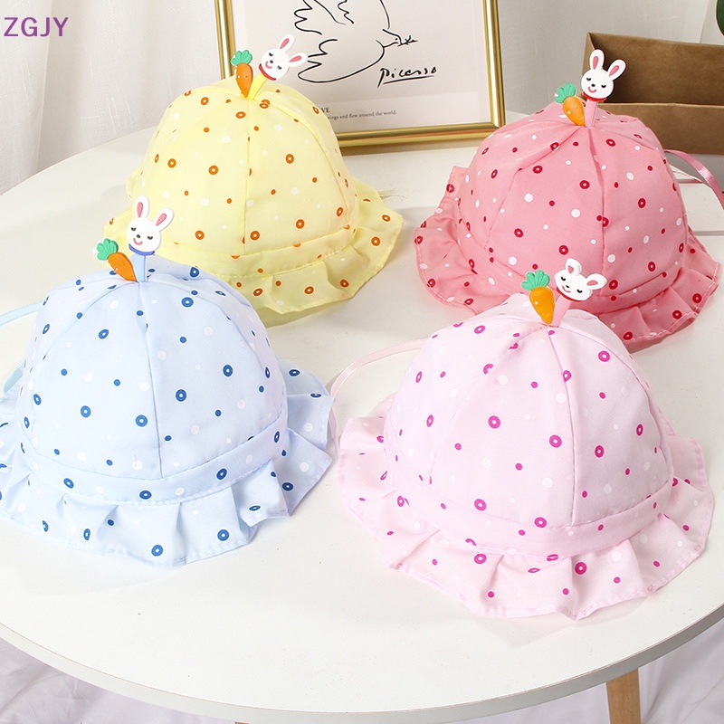 Mũ Bucket Mỏng Nhẹ In Họa Tiết Chấm Bi Đính Nơ Dễ Thương Thời Trang Xuân Thu Cho Bé Sơ Sinh Mới