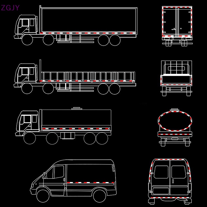 Bộ 4 Miếng Dán Cảnh Báo Phản Quang An Toàn Cho Xe Hơi / Xe Máy Mới
