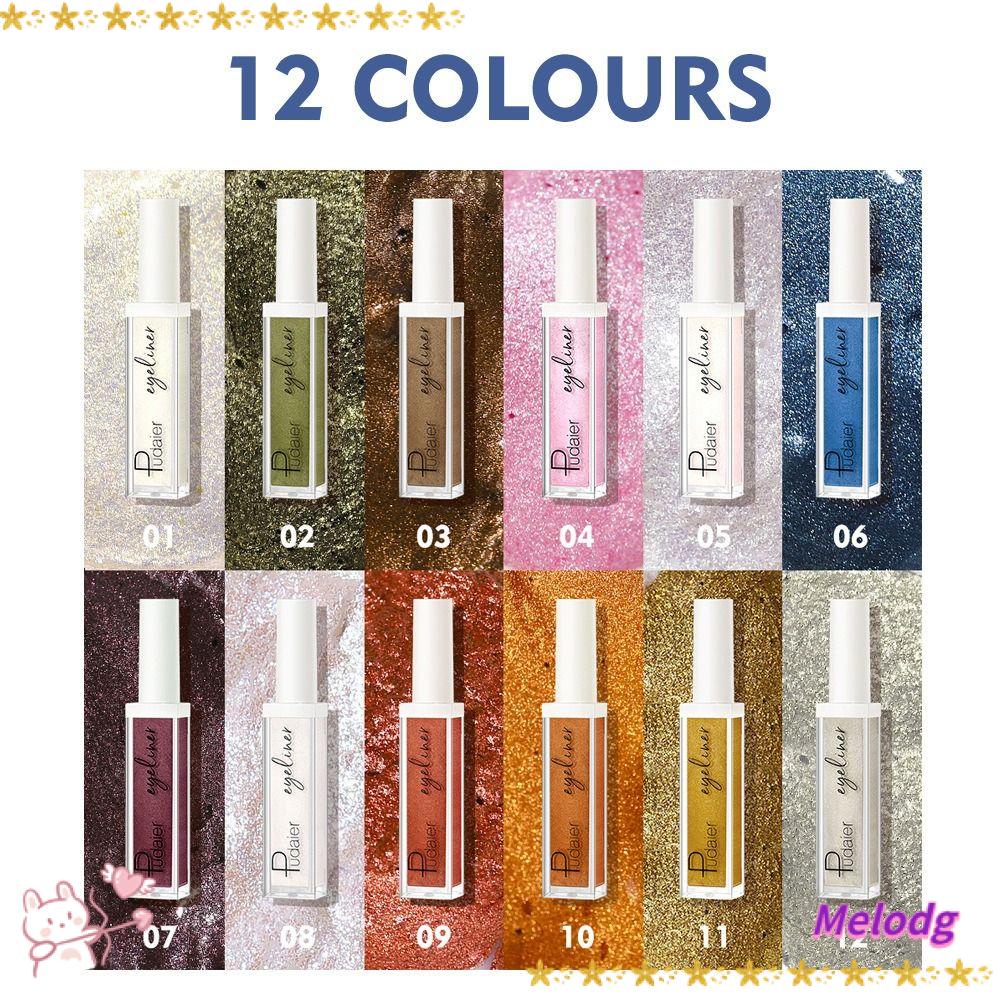 MELODG Bút Kẻ Mắt Dạng Lỏng Màu Ánh Kim Lấp Lánh Không Nhòe