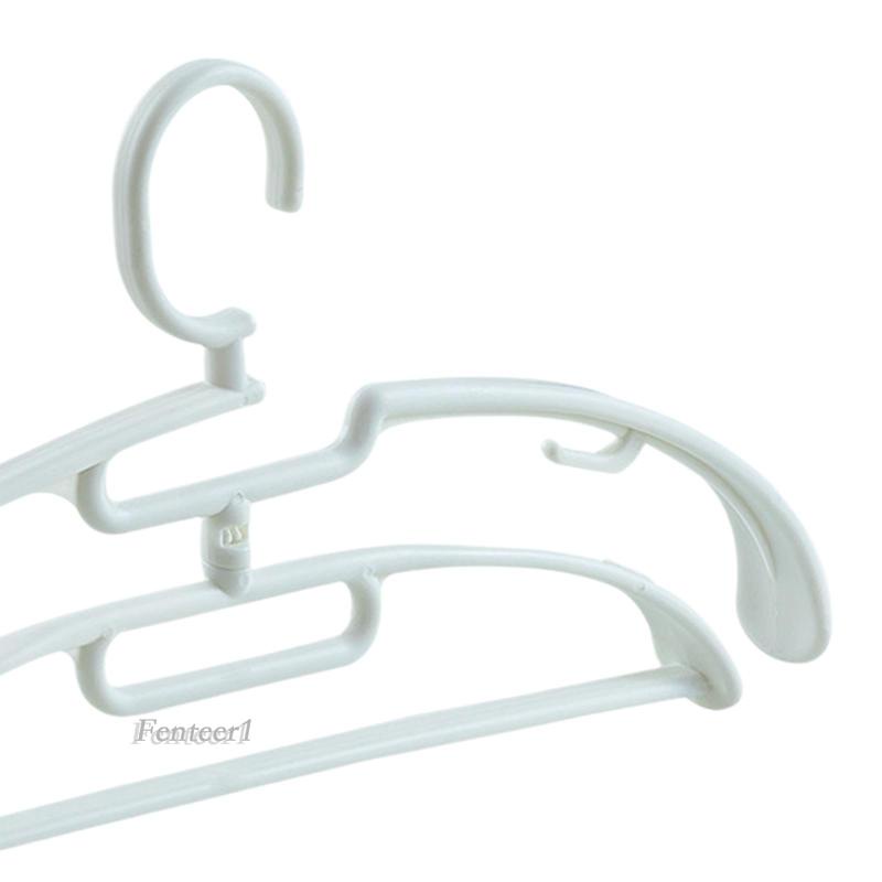 1 [Fenteer] 6 Móc Treo Quần Áo PP Hai Tầng Tiết Kiệm Không Gian Chắc Chắn