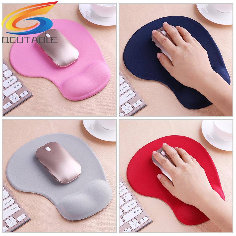 Miếng Lót Chuột PU Chống Trượt Có Đệm Silicone Hỗ Trợ Cổ Tay