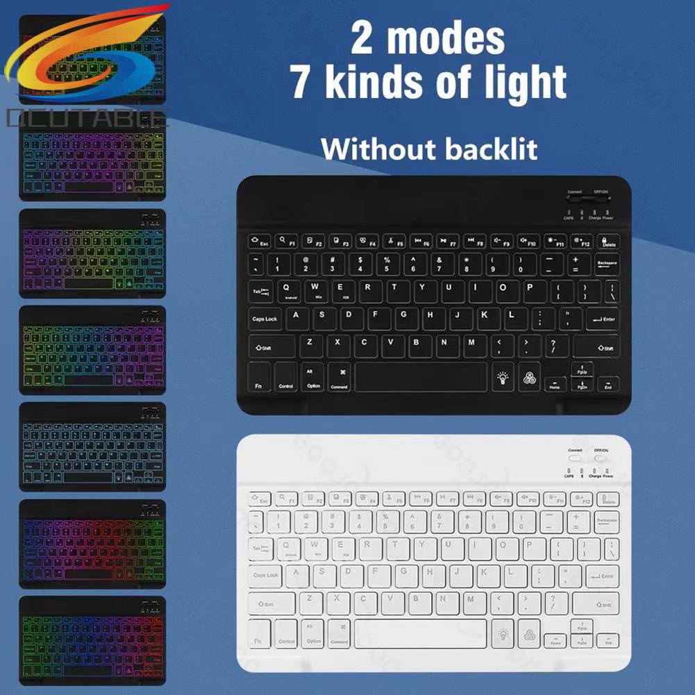 Bàn Phím Và Chuột Không Dây 10 Inch Có Đèn Nền RGB Cho Ipad Laptop Tablet