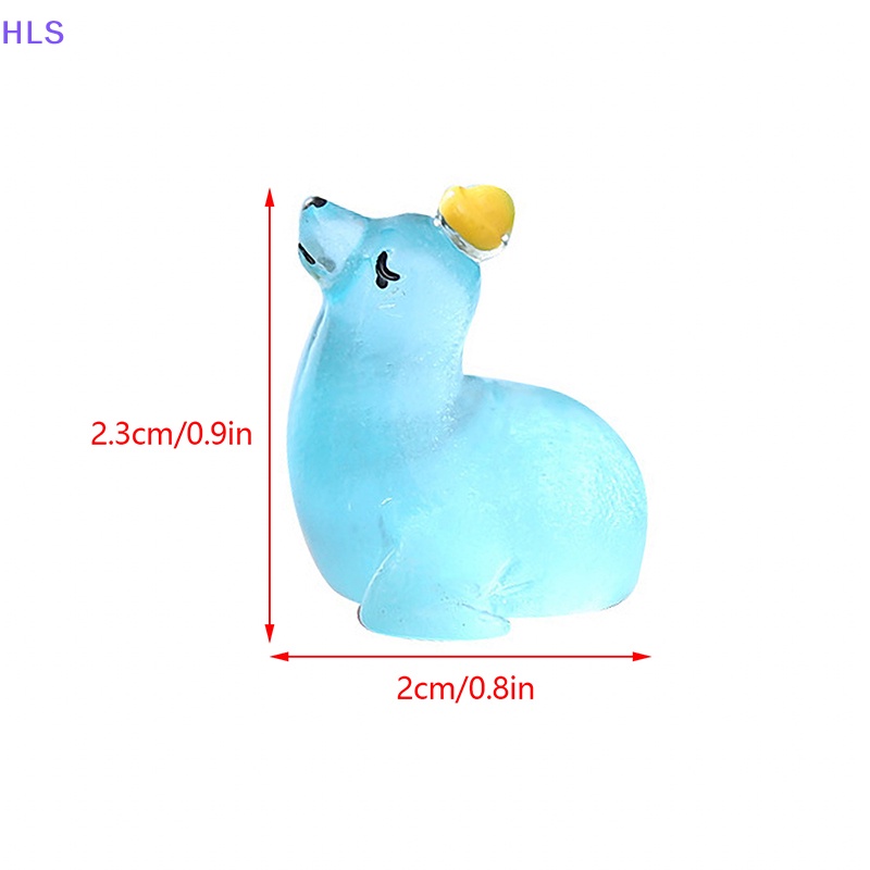 Bộ 2 Đồ trang trí Chú Chó Biển Hoạt Hình Mini Màu Dạ Quang Trang Trí Tiểu Cảnh / Nhà Búp Bê