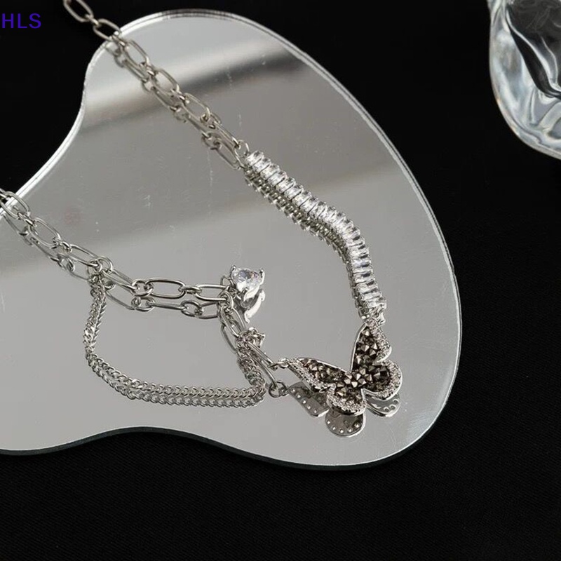 Vòng cổ Mặt Hình Bướm Đen Đính Đá Zircon Thời Trang Cho Nữ