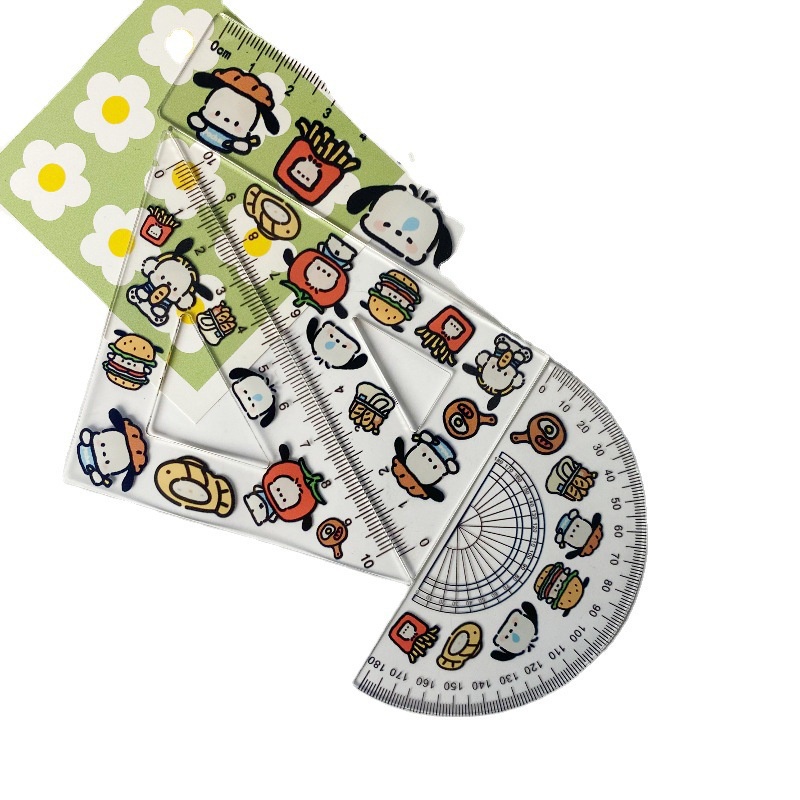 Bộ Thước Kẻ Hình Tam Giác Bằng Acrylic Dễ Thương Cho Học Sinh
