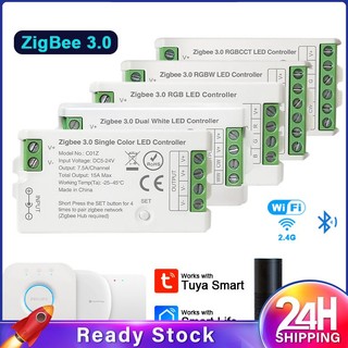 Zigbee 3.0 Wifi Led Controller 2.4ghz Cct Rgb Rgbw Rgbcct Led Strip Tuya Gateway Hue Bridge Smart Things Điều Khiển Bằng Giọng Nói Dc5v-24v
