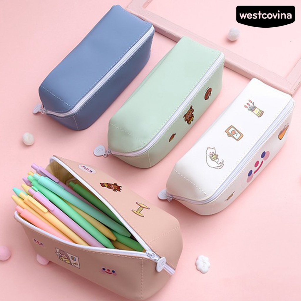 [WSTN] [WSTN]✎Túi Đựng Bút Chì Sức Chứa Lớn Có Khóa Kéo Bề Mặt Mịn Chống Mài Mòn Có Thể Tái Sử Dụng