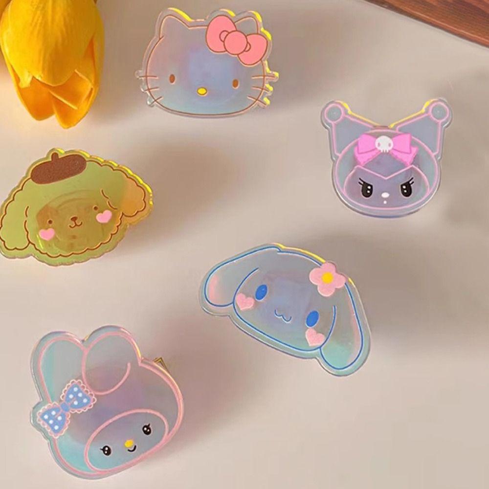 PRESTON Kẹp Tóc Mái Bằng Nhựa Hình Mèo Kitty Chó Hoạt Hình Kuromi Cho Bé Gái