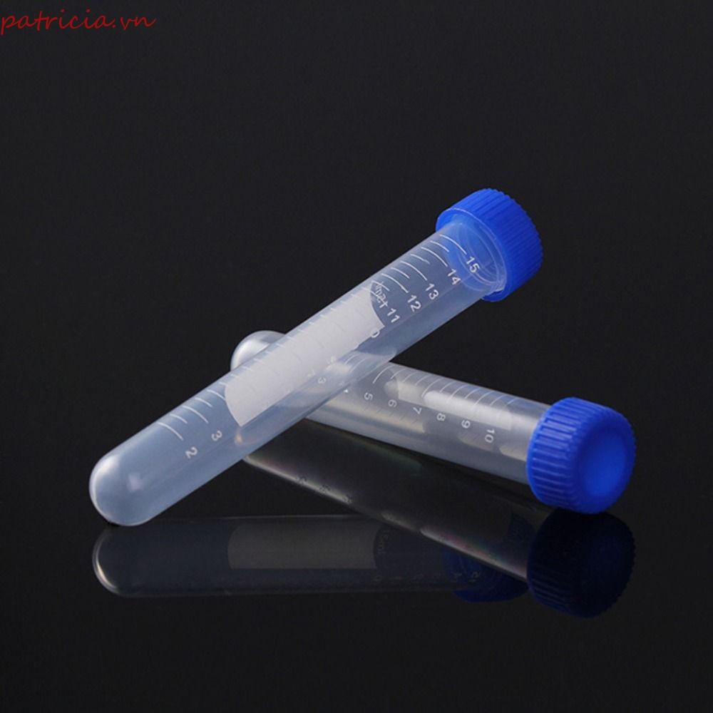 PATRICIA Set 10 Ống Nghiệm Trong Suốt Kèm Nắp Vít Đo Lường Chuyên Dụng