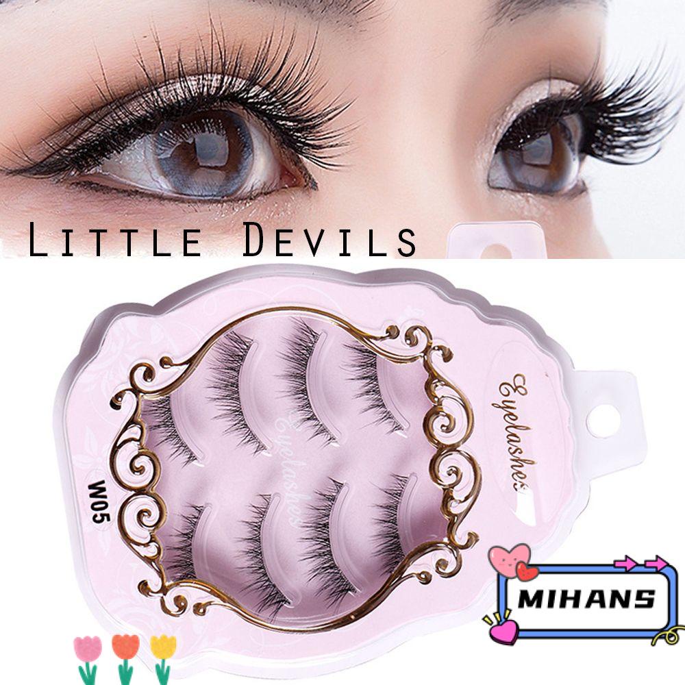 MIH Set 4 Cặp Lông Mi Giả Siêu Nhẹ Trang Điểm Tự Nhiên Thời Trang Cho Nữ