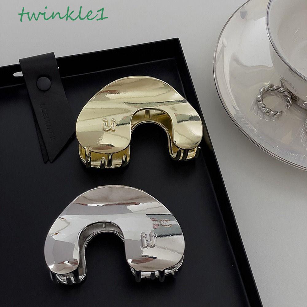 TWINKLE Kẹp Tóc Móng Vuốt Hình Chữ U Đính Hình Cá Mập Lấp Lánh Thời Trang Cho Nữ
