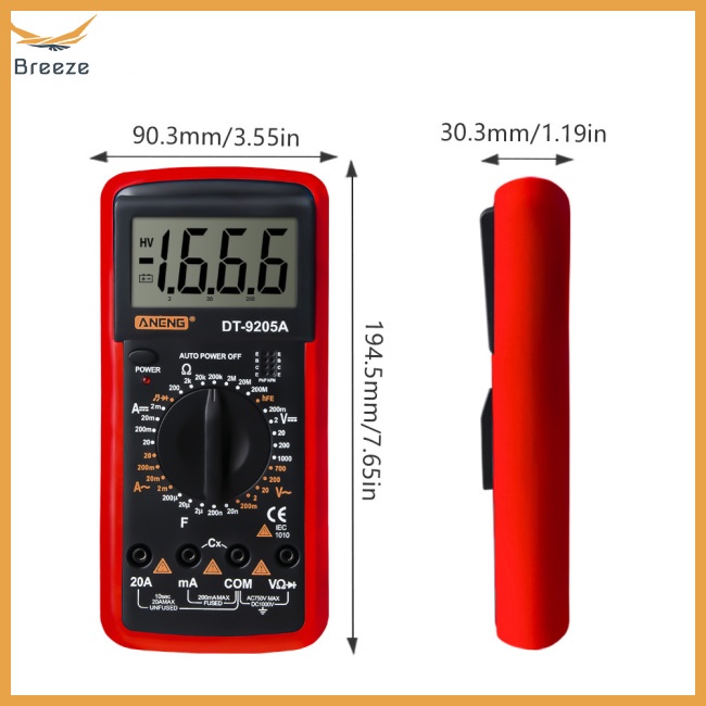 Vạn Năng Kế Điện Tử DT-9205A Màn Hình LCD AC / DC