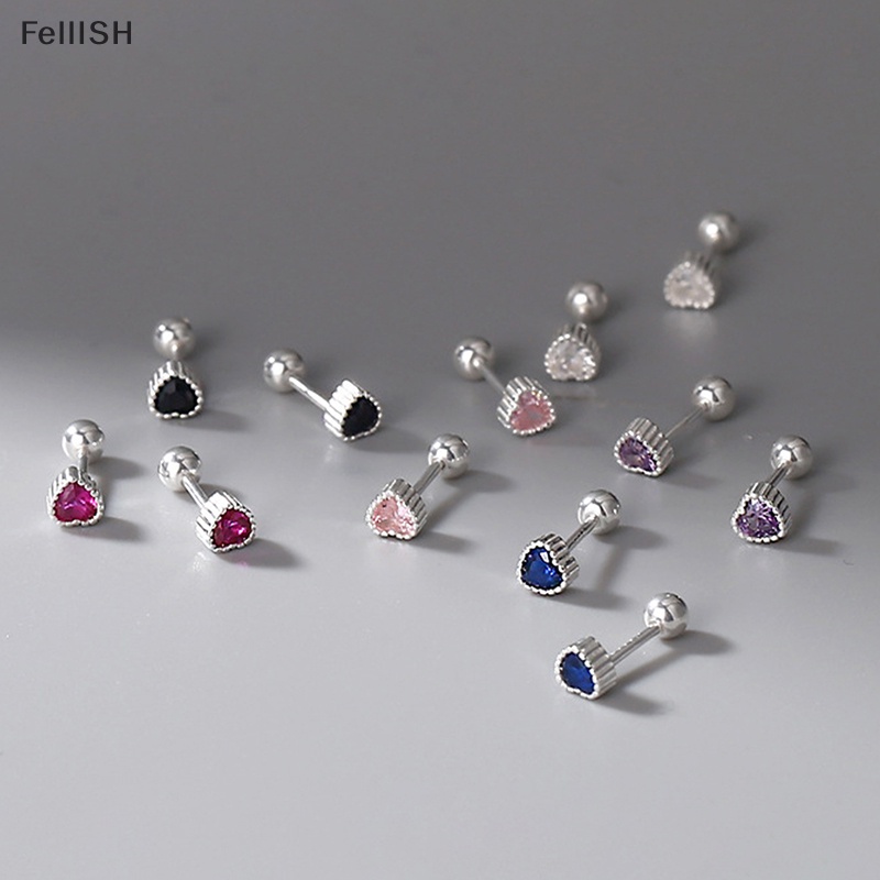 1 Đôi Bông Tai Bạc S999 Hình Trái Tim Xoắn Ốc Dành Cho Nữ 439br