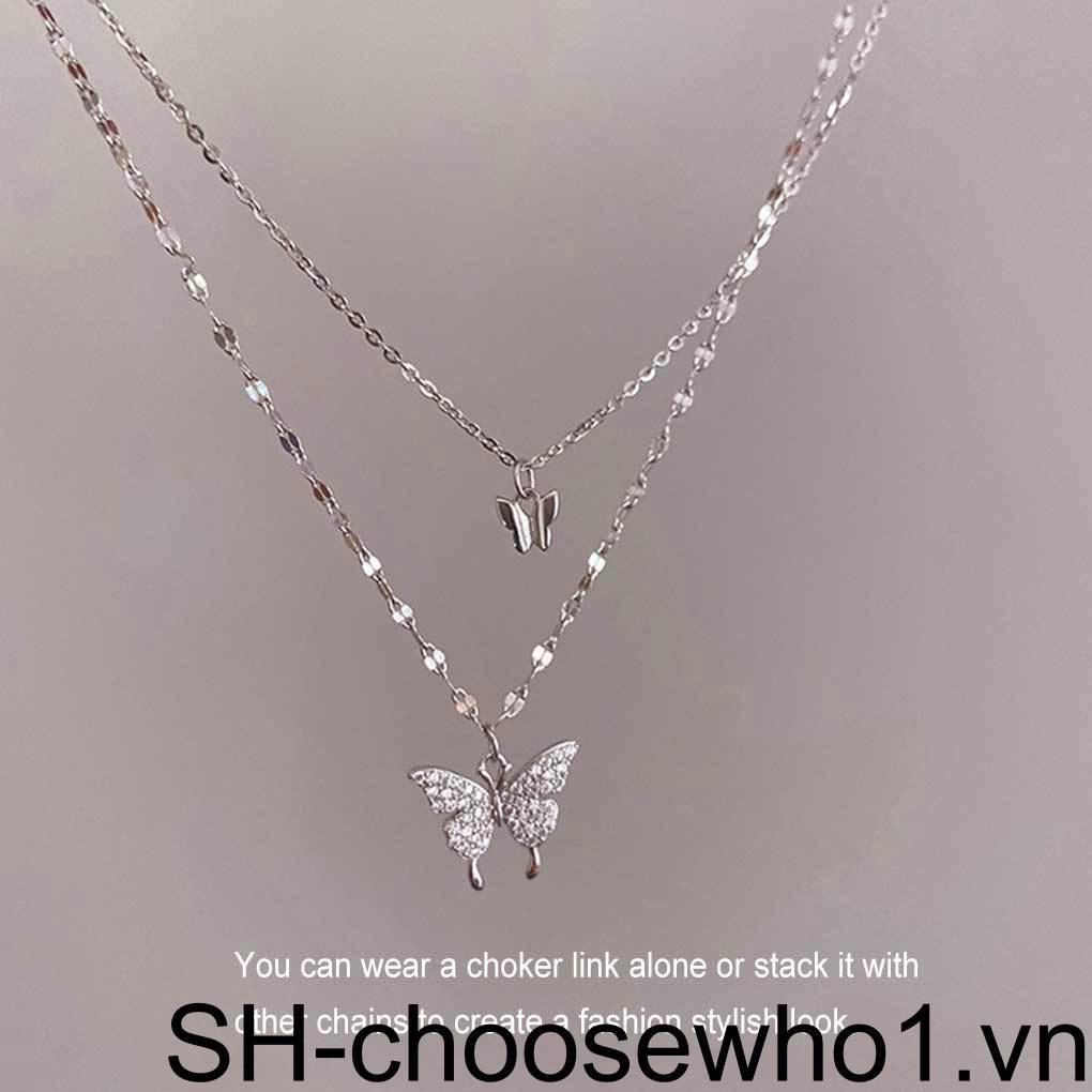 Vòng cổ Hai Lớp Đính Đá Lấp Lánh Sang Trọng Cho Nữ