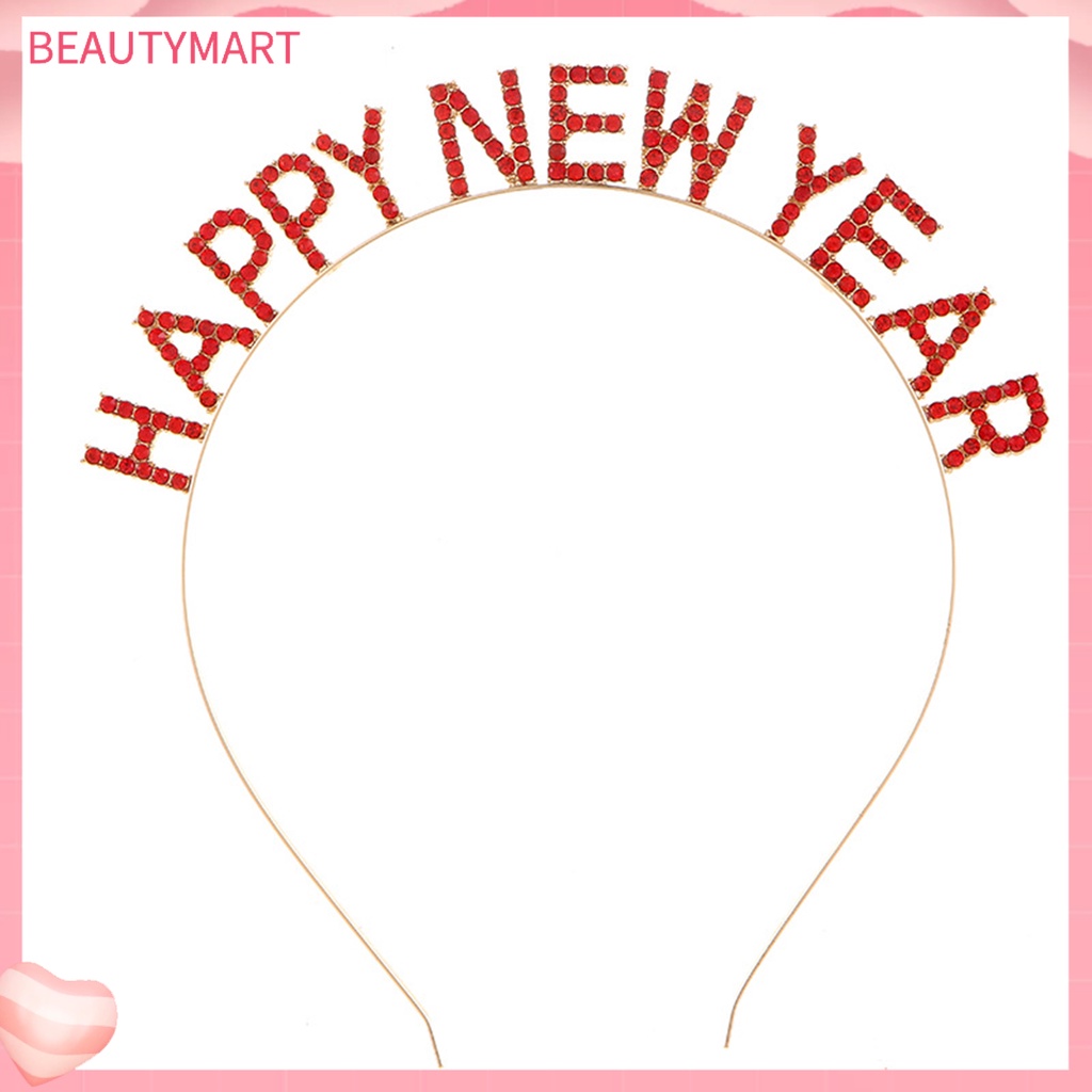 Băng Đô Cài Tóc Co Giãn Chống Trượt Đính Đá Lấp Lánh Mừng Năm Mới