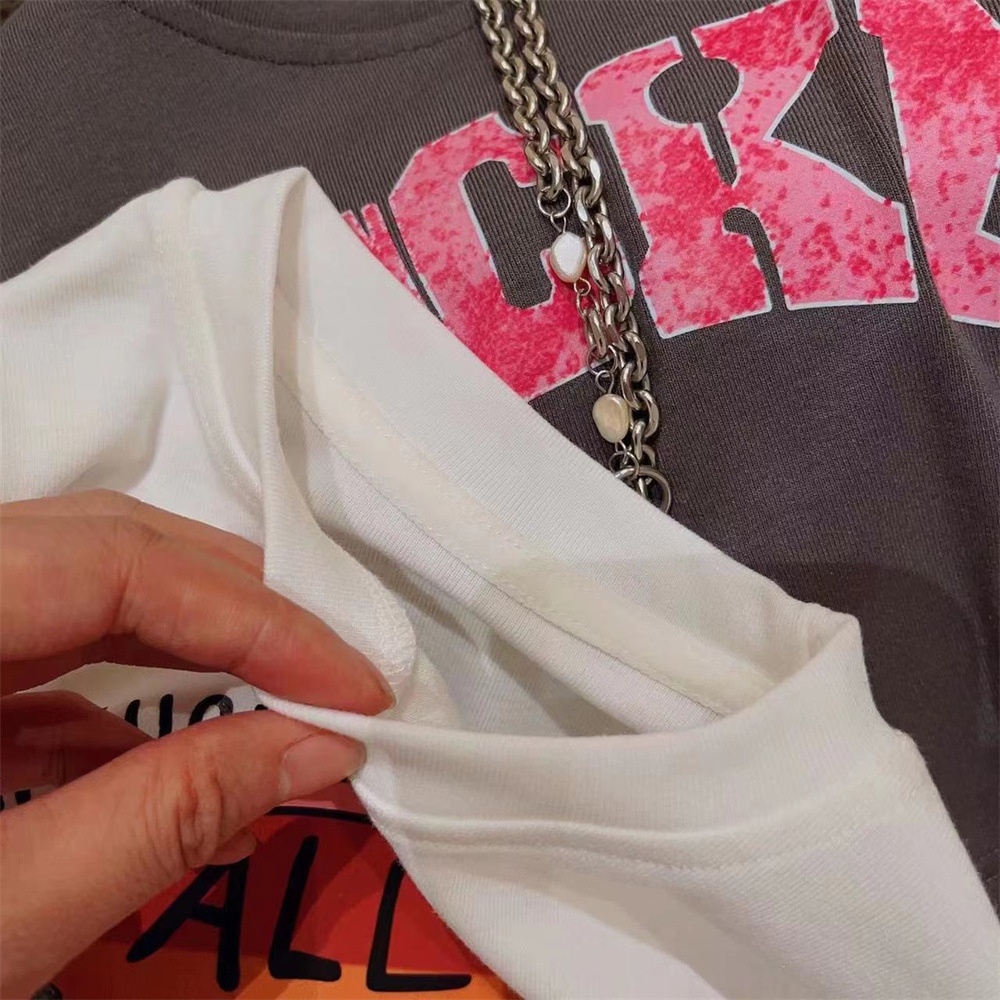 Áo Thun Cotton Trơn Tay Ngắn Phối Dây Rút Phong Cách Hàn Quốc Thời Trang Mùa Hè Cho Bé Gái