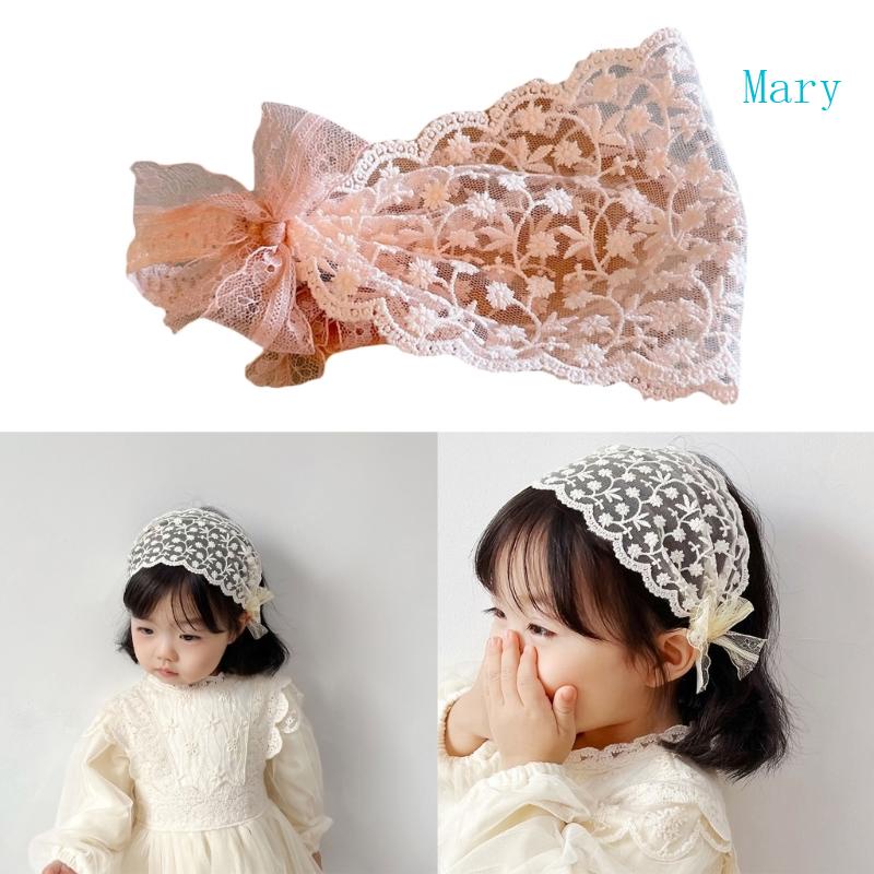 Băng Đô Vải Ren Thắt Nơ Co Giãn Dễ Thương Dành Cho Bé Gái