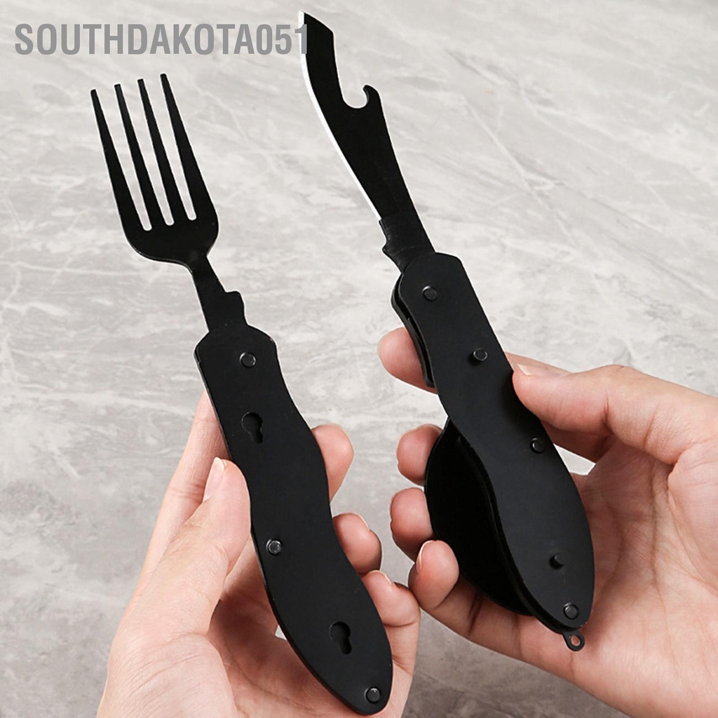 Southdakota051 Dụng Cụ Cắm Trại 4 Trong 1 Bằng Thép Không Gỉ Có Thể Gập Lại Tháo Rời Dao Đa Năng Cho Du Lịch Dã Ngoại Ngoài Trời