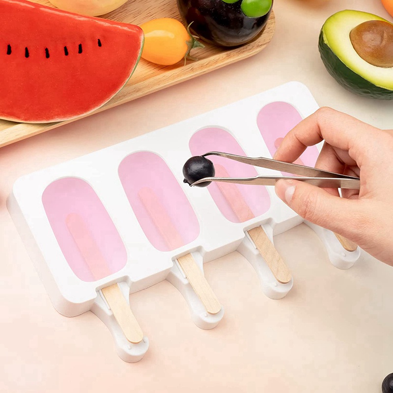 Khuôn Làm Kem 8 Ngăn 4 Ngăn Bằng Silicone