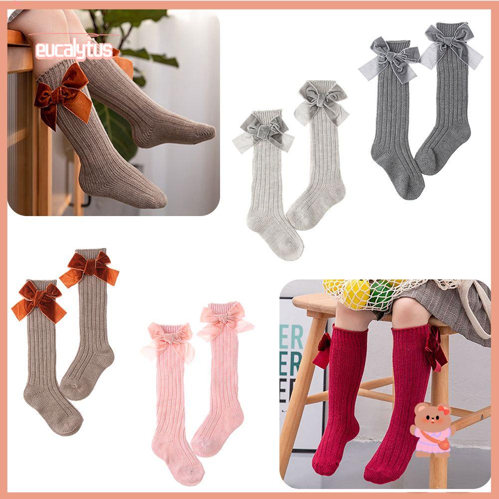 EUTUS Tất Cotton Mềm Mại Chống Trượt Đính Nơ Xinh Xắn Cho Bé