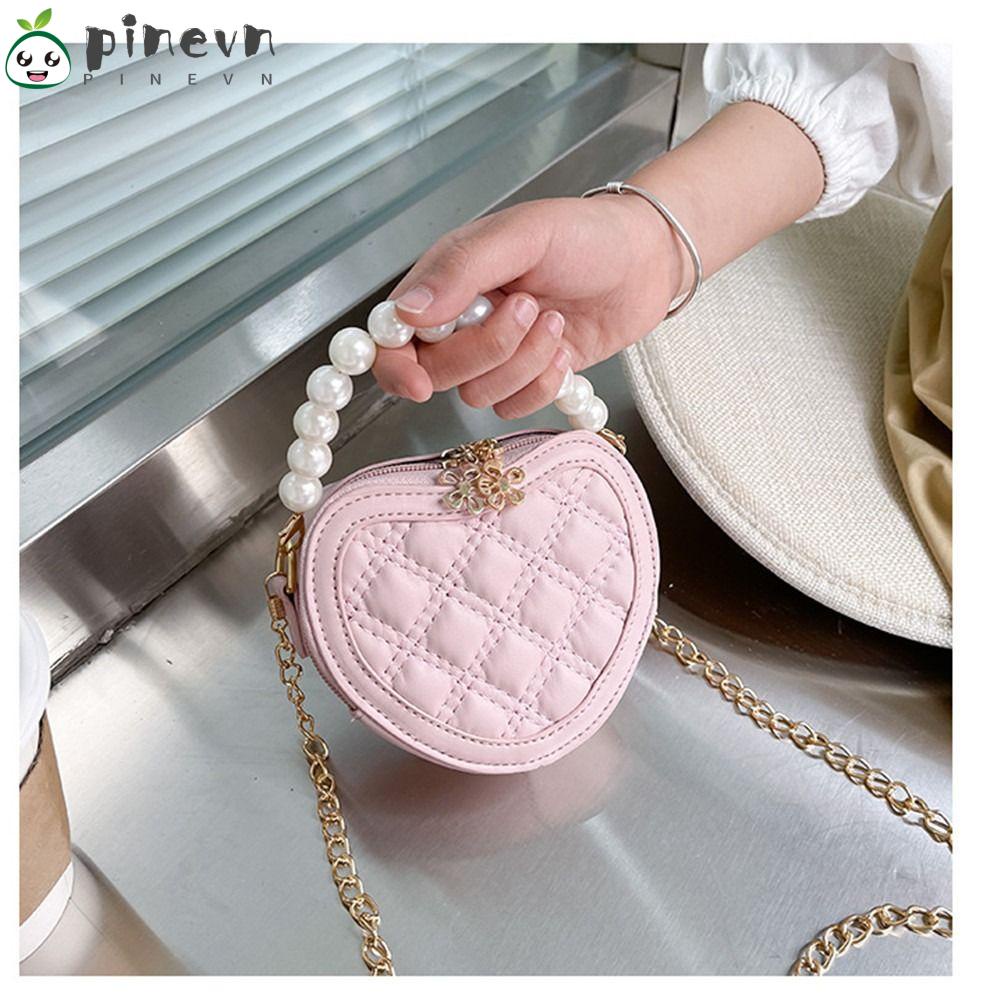 PINEVN Túi Đeo Chéo Đựng Tiền Xu Hình Trái Tim Dễ Thương