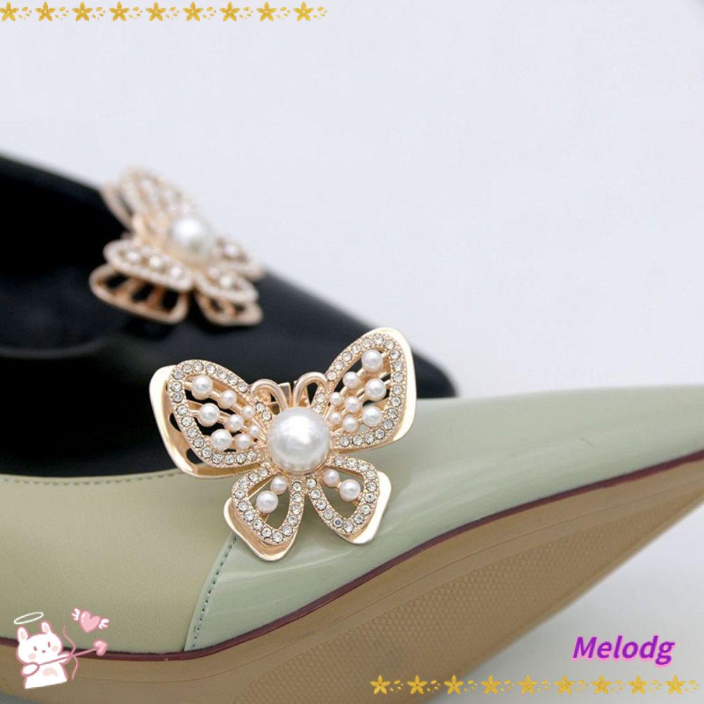 MELODG 1 Phụ Kiện Trang Trí Giày Cưới Hình Bướm Đính Đá