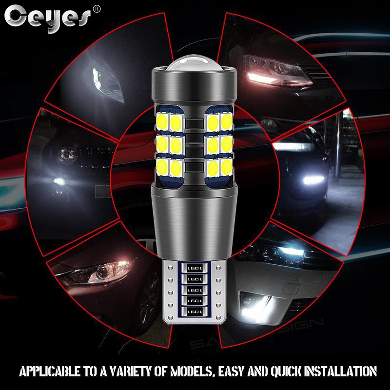 Set 2 Đèn LED Tín Hiệu 1156 P21W BA15S 7440 W21W 12V T15 W16W 3030 Ánh Sáng Trắng Dành Cho Ô Tô