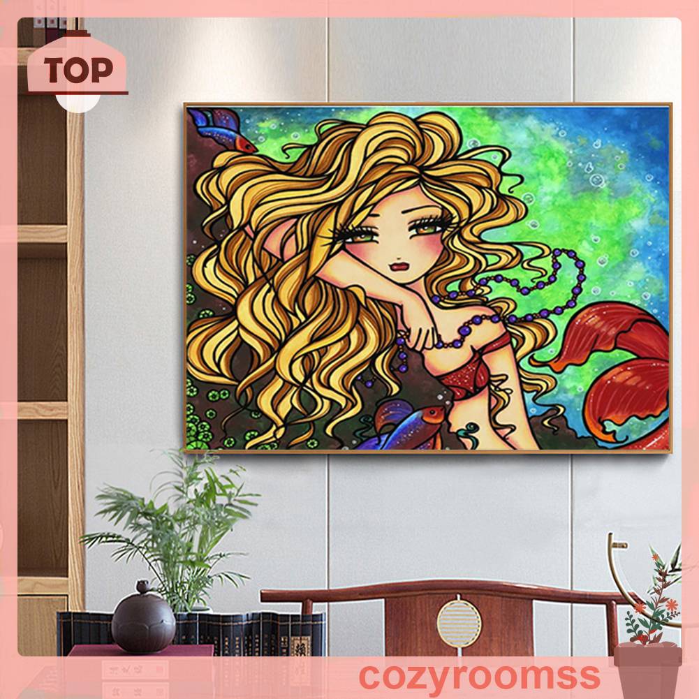 Tranh Đính Đá Kim Cương Toàn Bộ 5D DIY Hình Vẽ Cô Gái Trang Trí Nhà Cửa