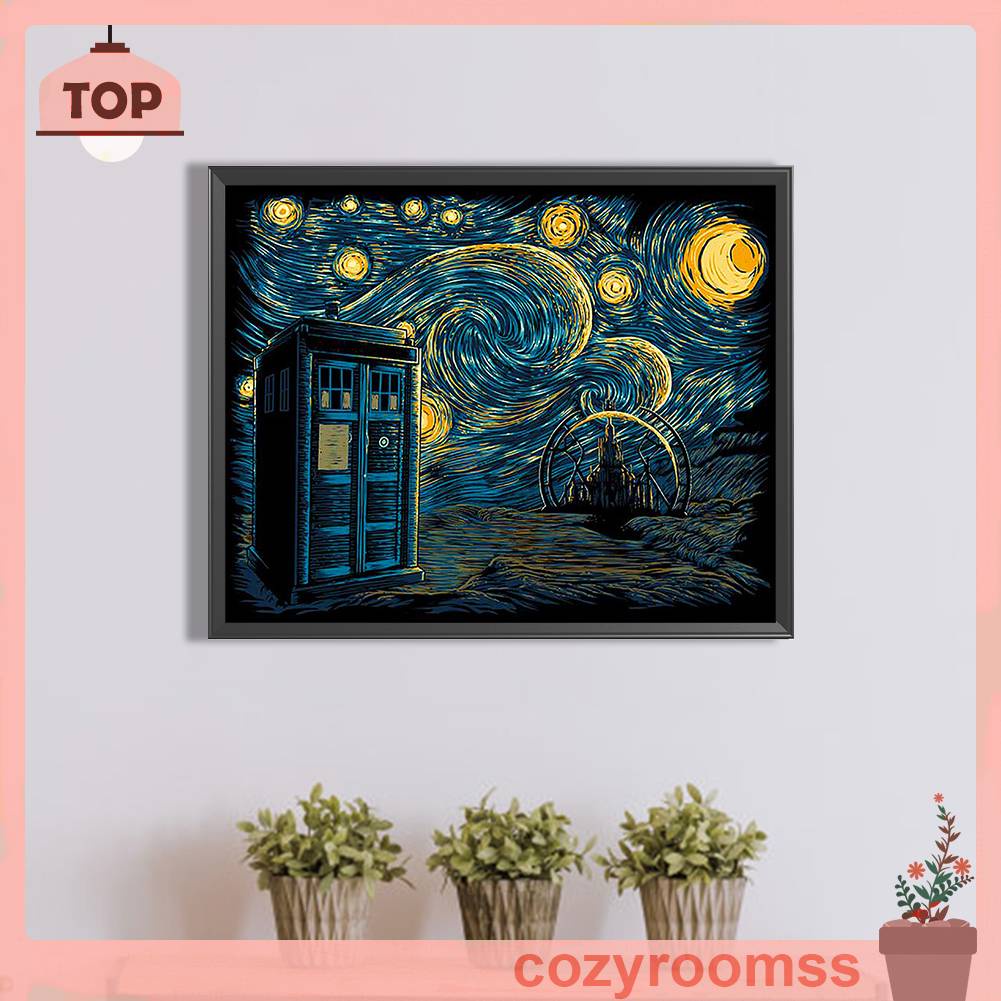 Tranh Đính Đá Kim Cương Toàn Bộ 5D DIY Hình Vẽ Bầu Trời Sao