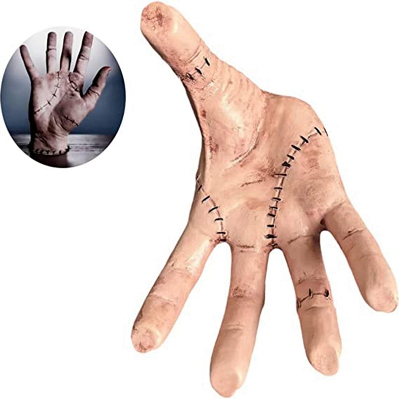 For wednesday addams đồ trang trí gia đình đồ chơi bằng tay pvc hand toy flesh-color palm toy the thing hand from wednesday addams, cosplay hand by addams family
